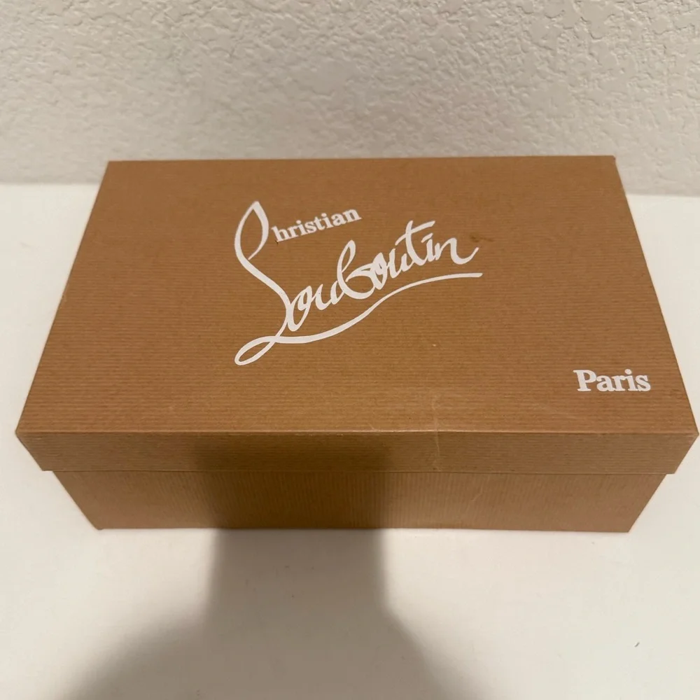 Christian Louboutin Insectika 100 Seta Caramel Tan High Heels 40.5